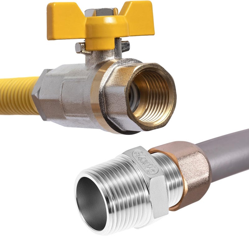 QWORK Reducing Hex Nipple, 2 Pack 3/4" NPT Male x 1/2" NPT Male 304 Stainless Steel Pipe Fitting, Threaded Pipe Fitting NPT, Straight Connector, Reducer Nipple Adapter - Image 5